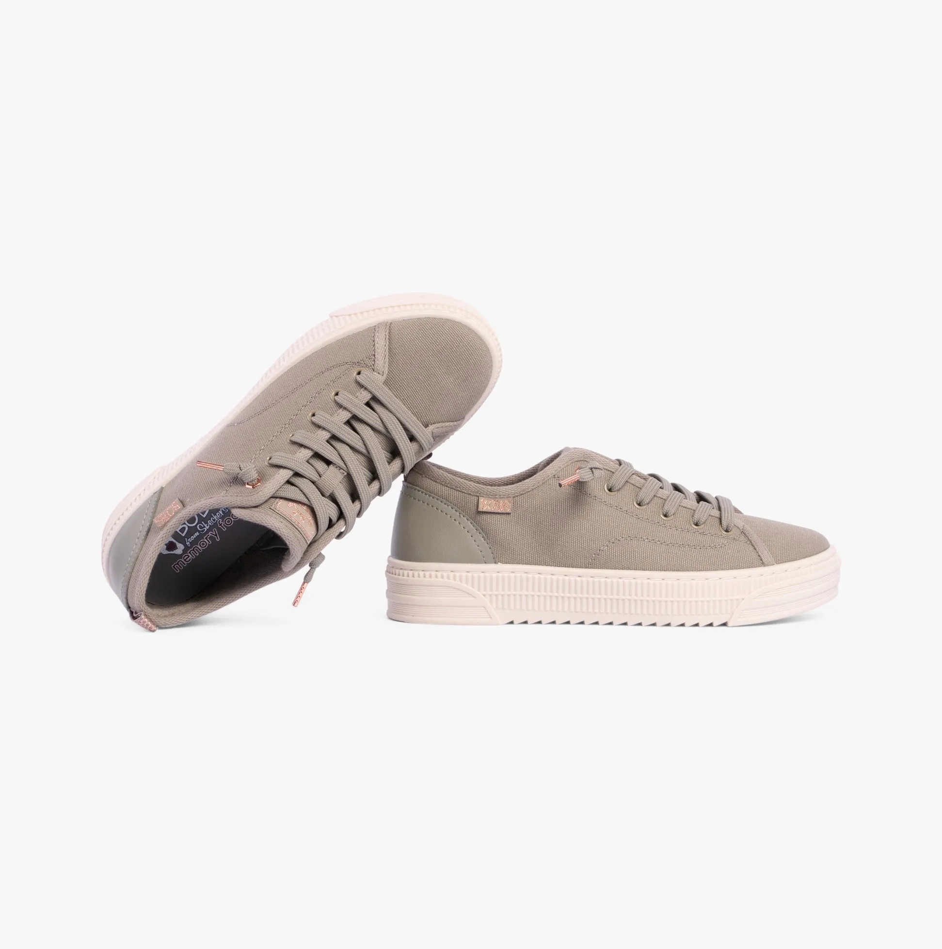 114640/OLV BOBS COPA Womens Canvas Trainers Olive