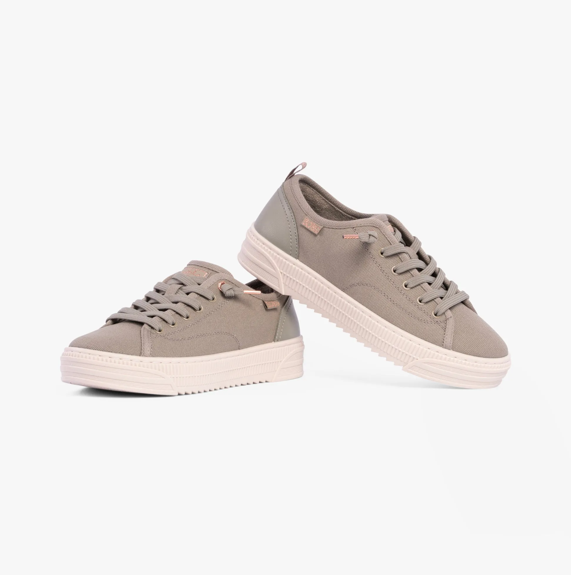 114640/OLV BOBS COPA Womens Canvas Trainers Olive