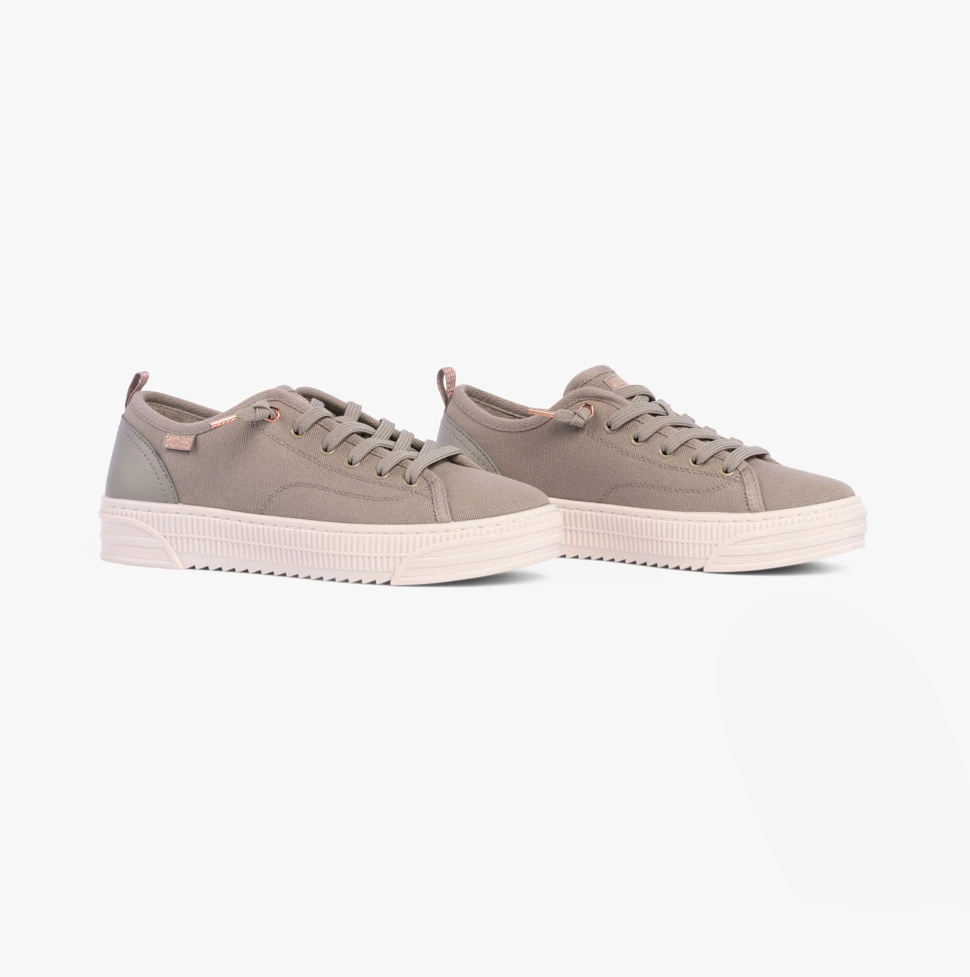 114640/OLV BOBS COPA Womens Canvas Trainers Olive
