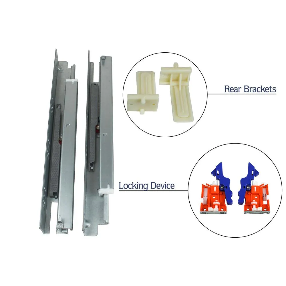 12 in. 100 lbs. Under Mount Soft Close Full Extension Cabinet Drawer Slide (5-Pairs)
