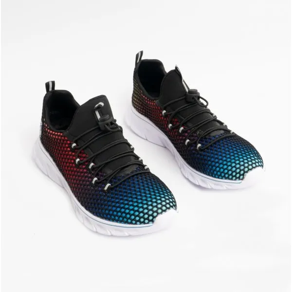 54064-90 Ladies Textile Lace-Up Trainers Multi