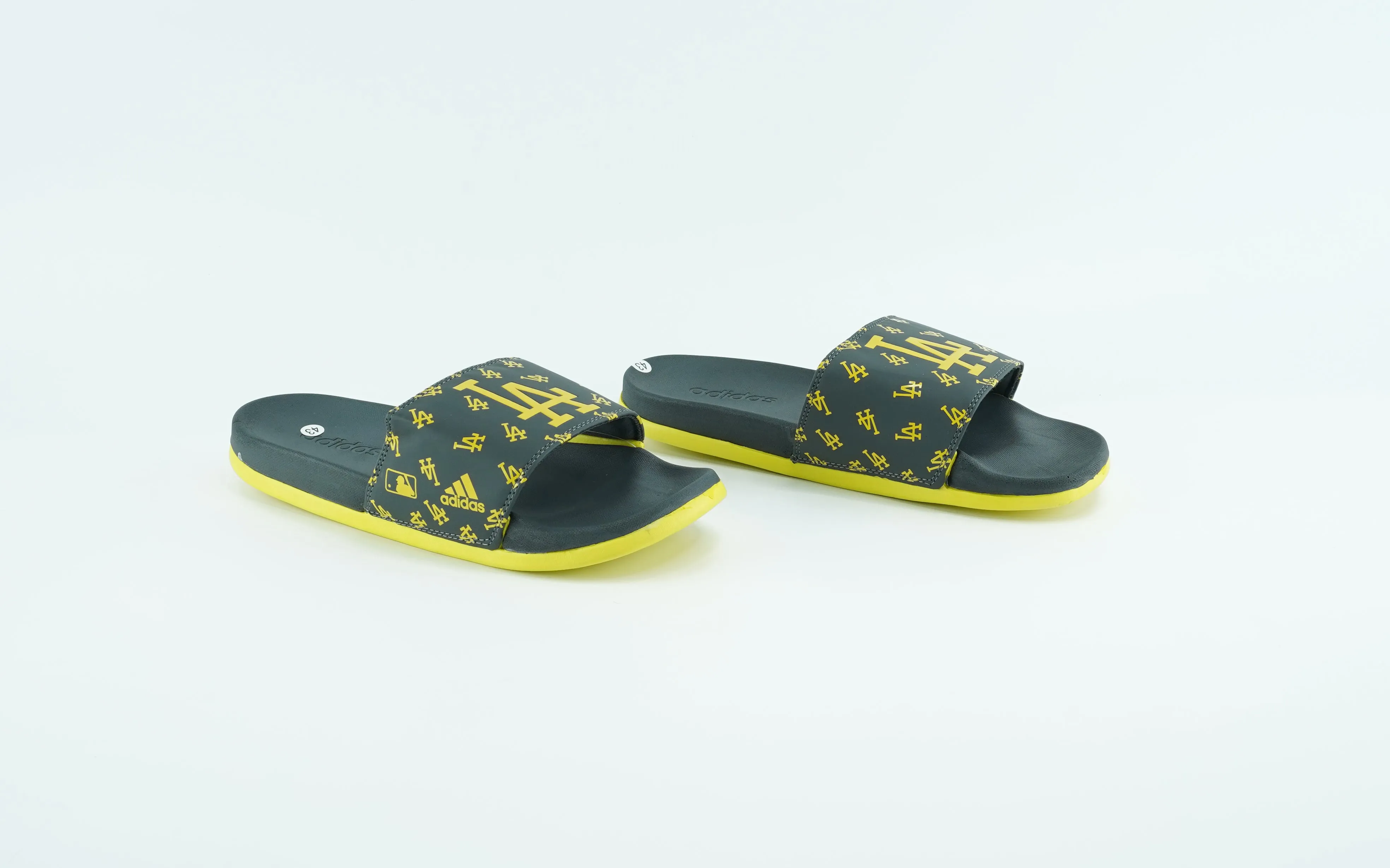 Adidas Slides for men in black and yellow