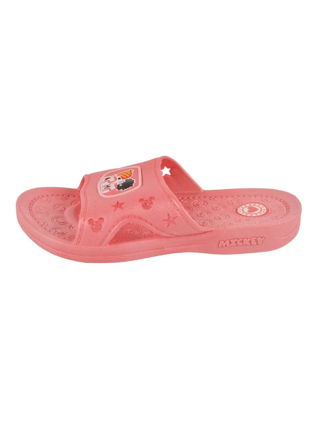 Adorable Peach Slides with Cartoon Design for Girls
