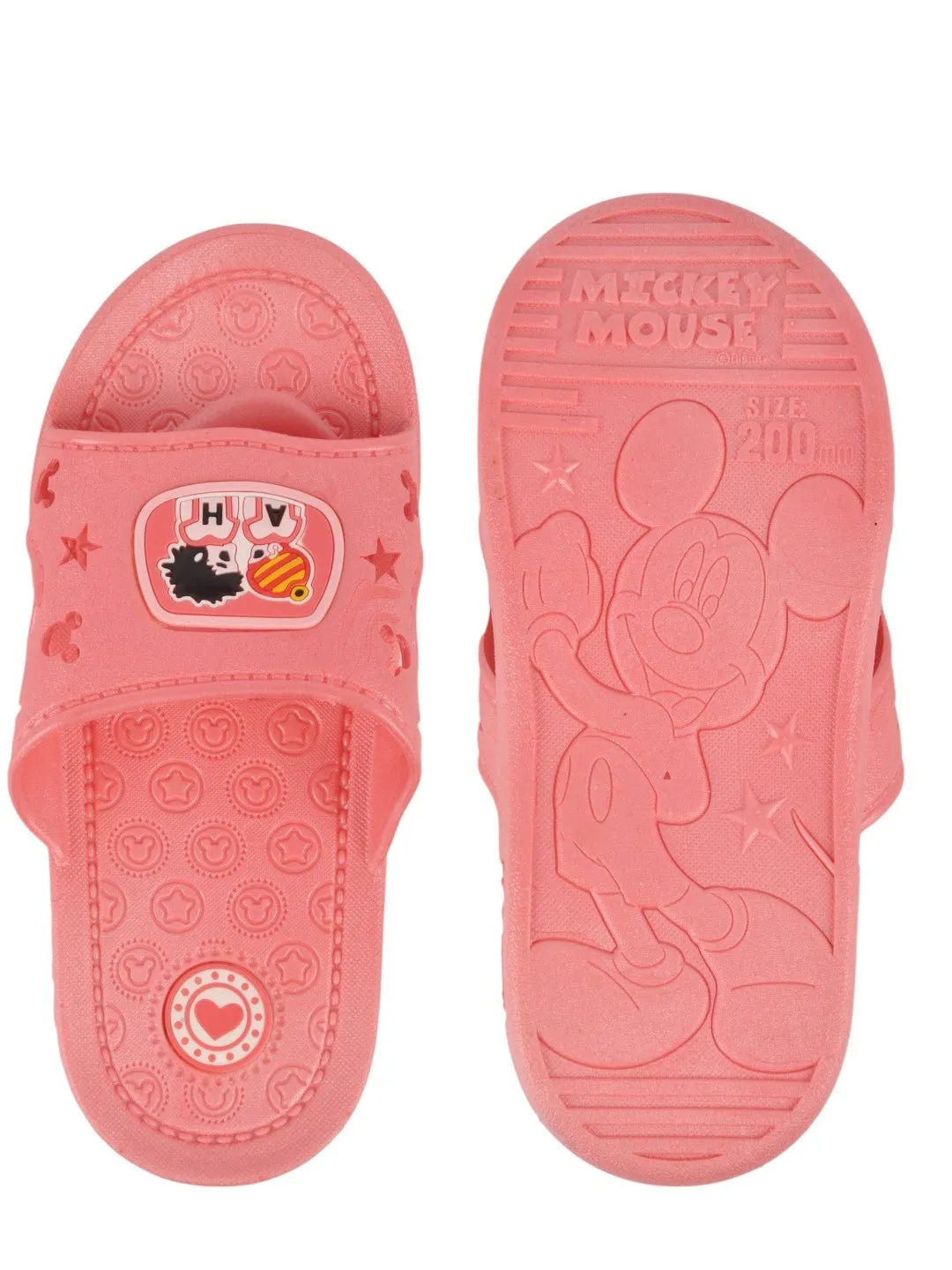 Adorable Peach Slides with Cartoon Design for Girls