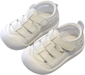 Baby Boys Girls Closed Toe Summer Sandals Lightweight Non-Slip Soft Sole Leather Athletic Sneakers Outdoor Shoes