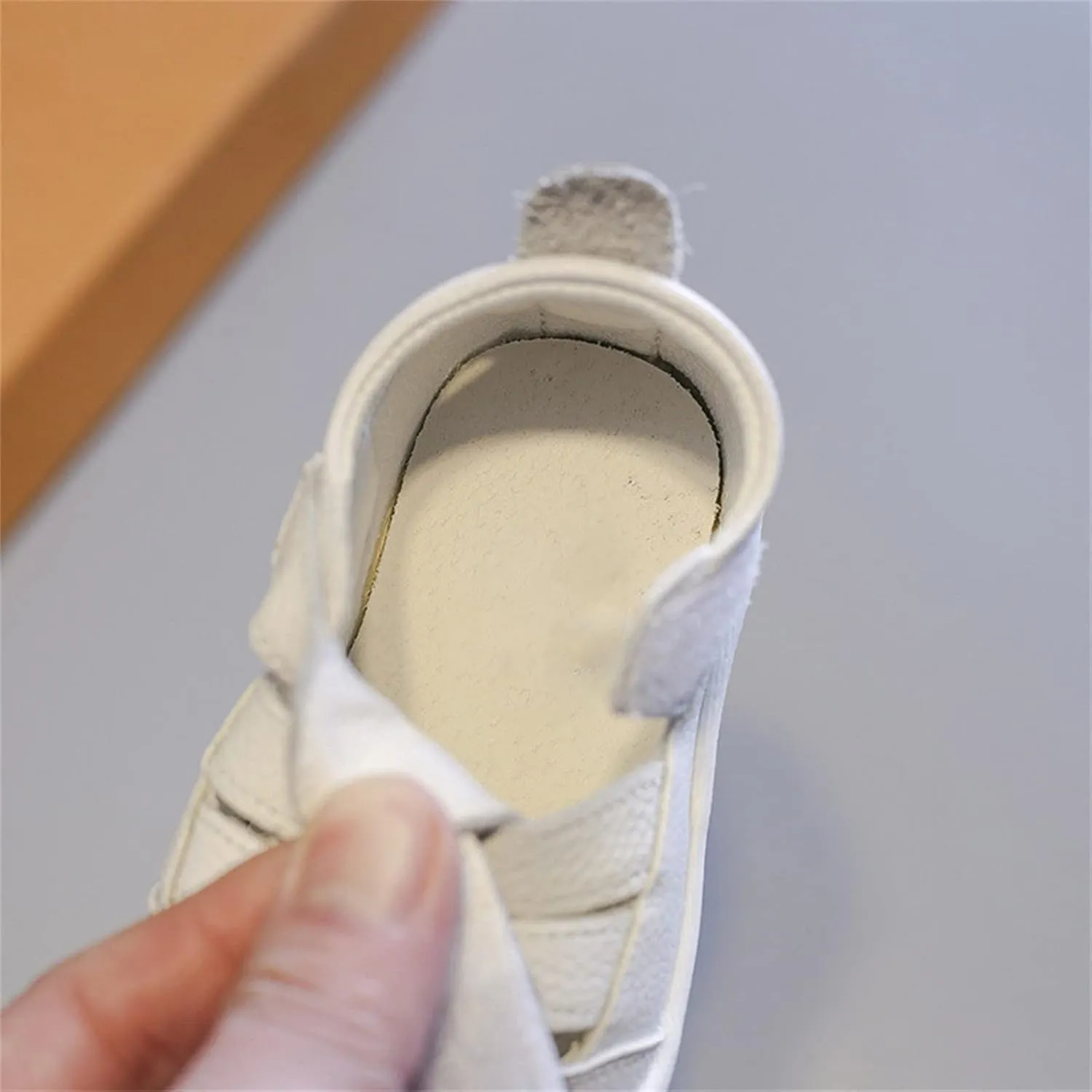 Baby Boys Girls Closed Toe Summer Sandals Lightweight Non-Slip Soft Sole Leather Athletic Sneakers Outdoor Shoes