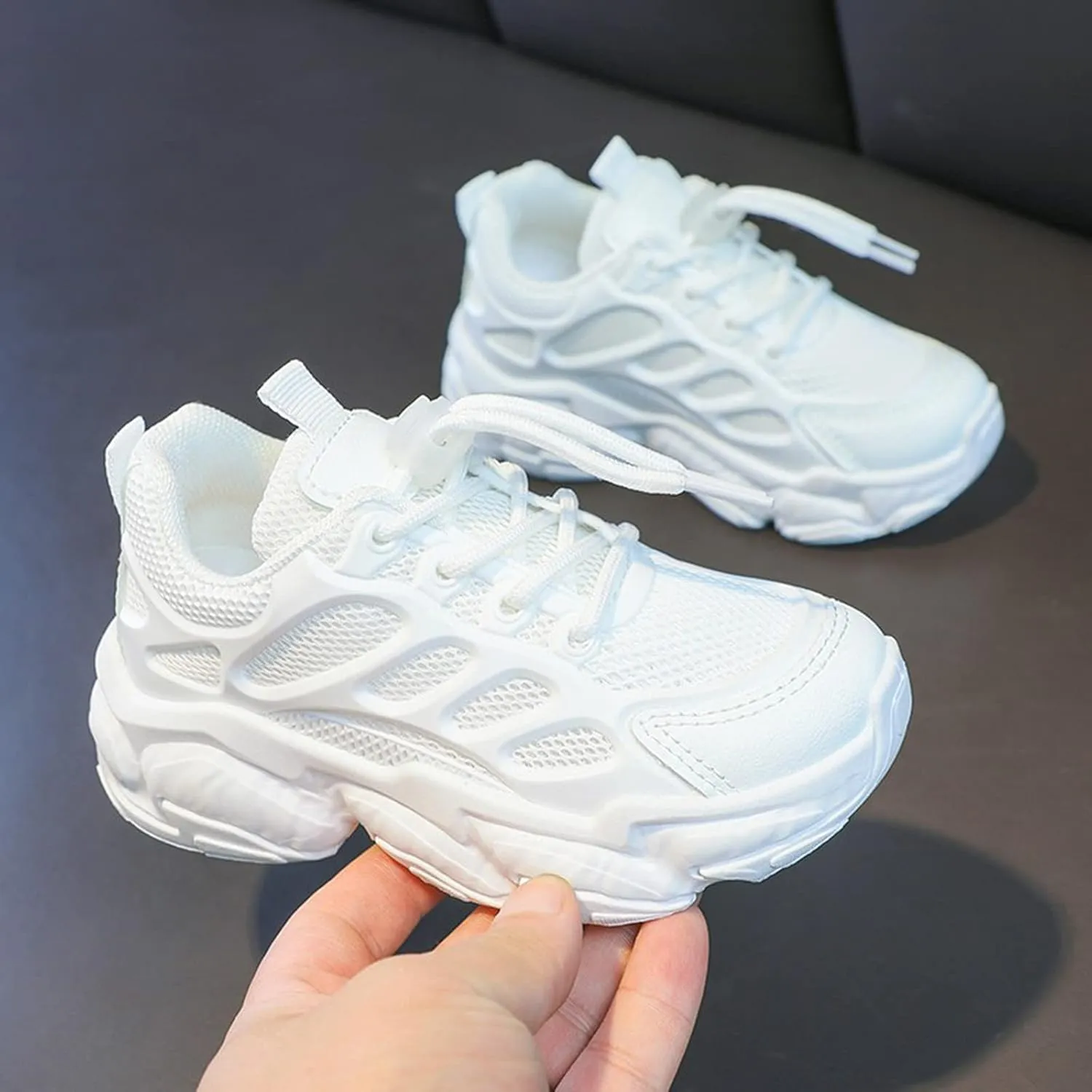 Baby Toddler Infant Mesh Sneaker Lace-Up Lightweight Breathable Sport Shoes Newborn Outdoor First Walking Non Slip Shoes