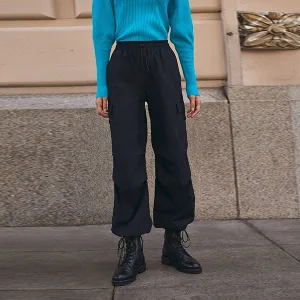 Black Parachute Cotton Cargo Trousers