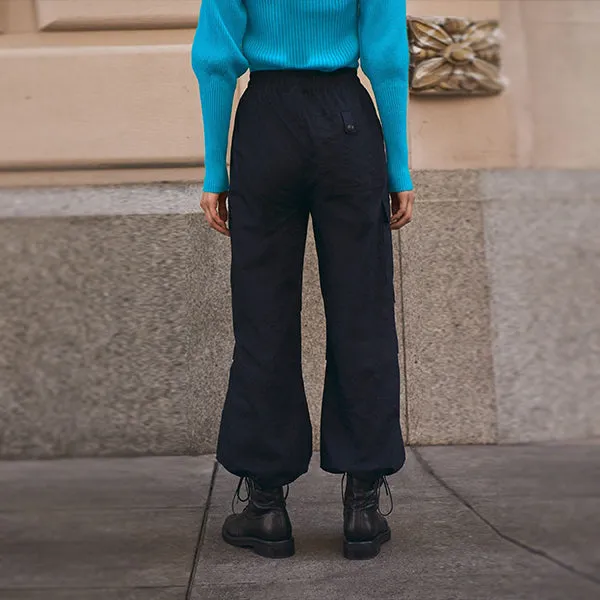 Black Parachute Cotton Cargo Trousers