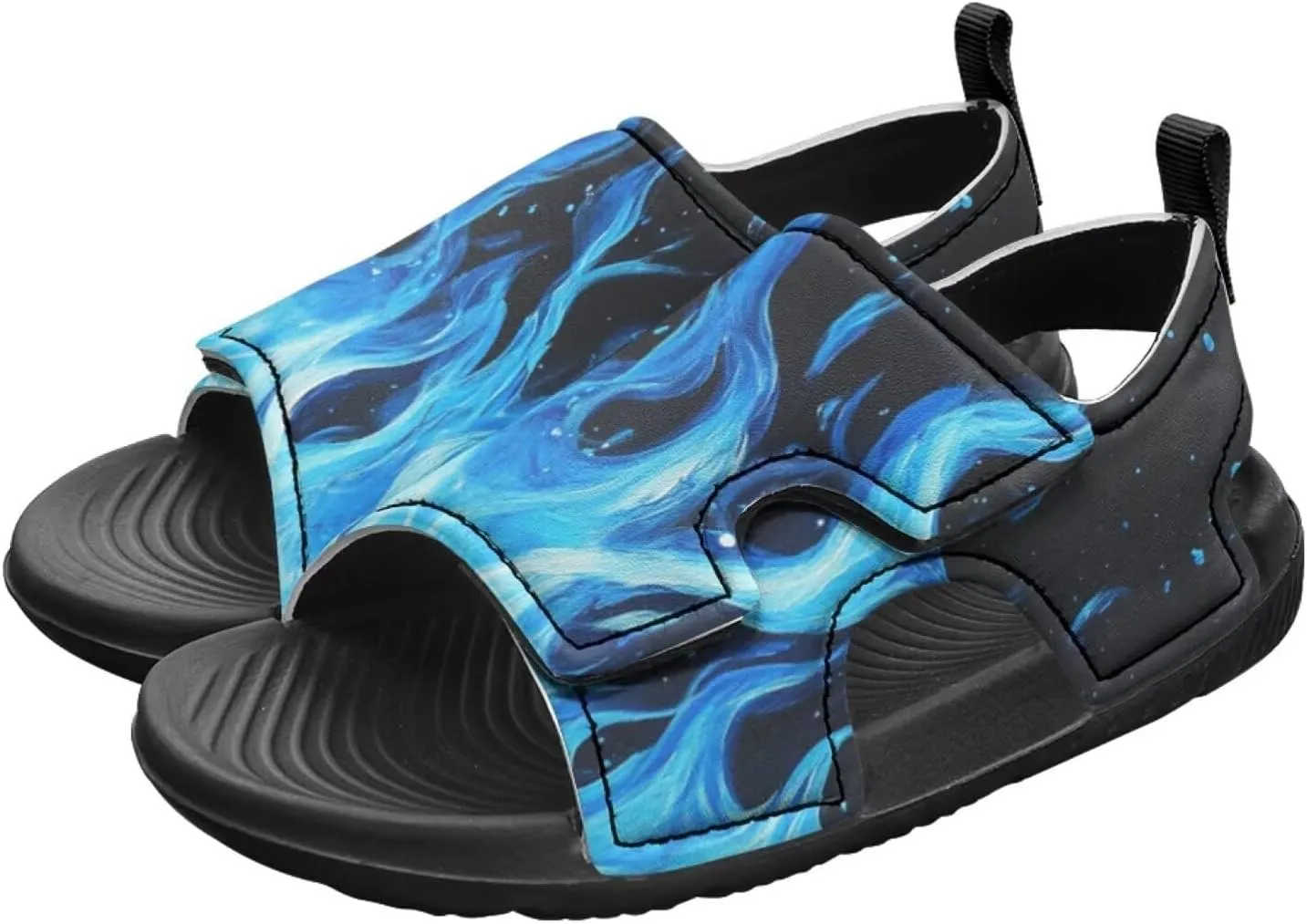 Boys Flame Sandals Kids Open Toe Outdoor Hiking Sandals Lightweight Athletic Beach Water Sport Shoes Adjustable