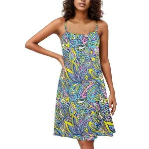 Cenala Drawstring Neck Sleeveless Dress