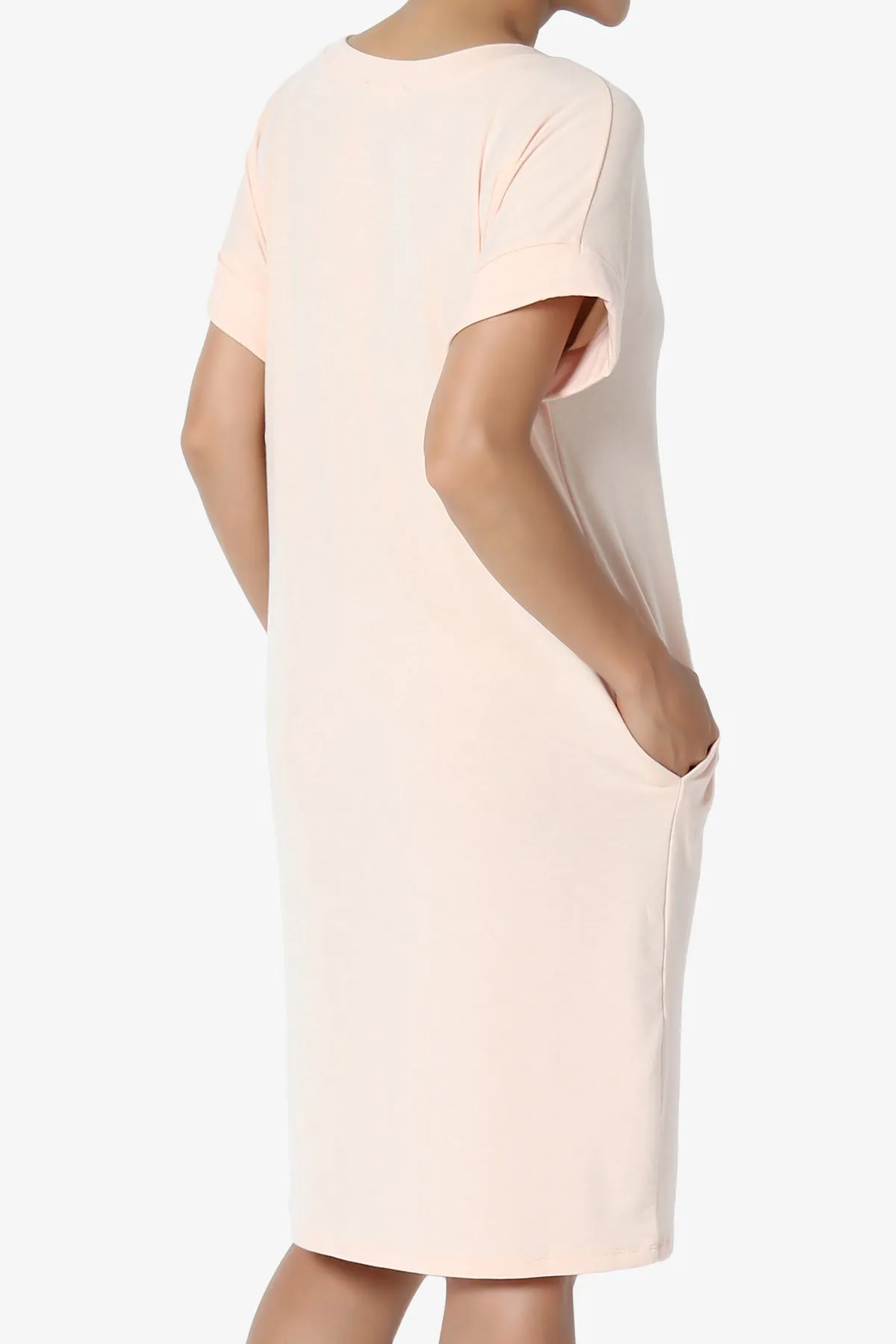 Cliff Rolled Short Sleeve V-Neck Dress MORE COLORS