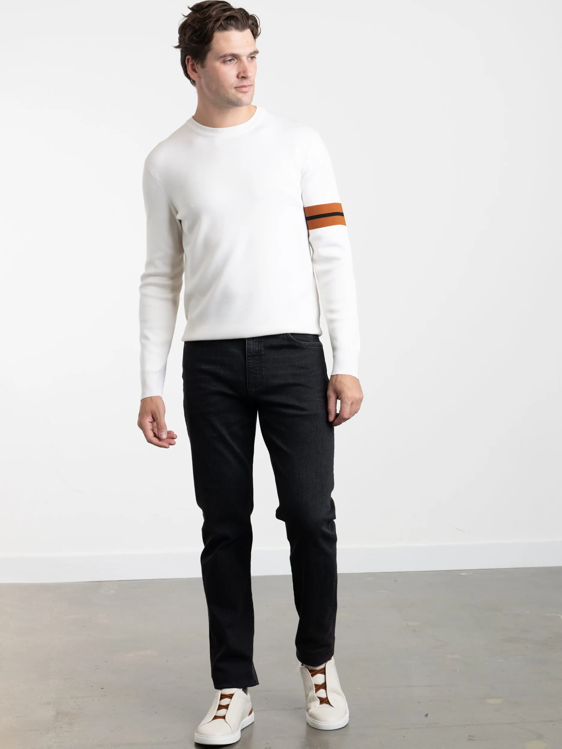 Dark Grey Stone-Washed Stretch Cotton Roccia Jeans