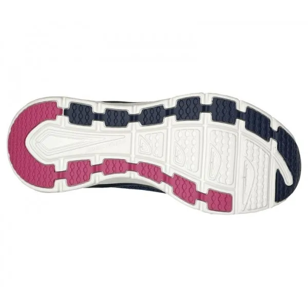 D'LUX WALKER-DAILY BEAUTY Ladies Lace-Up Trainers Navy/Grey/Pink