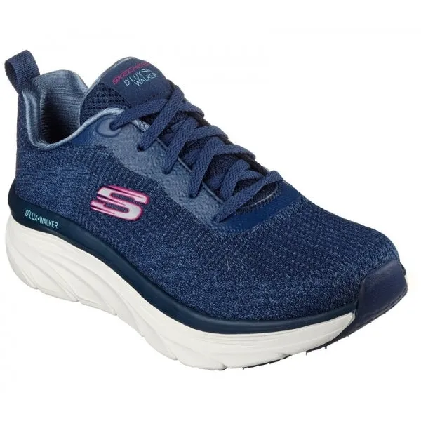 D'LUX WALKER-DAILY BEAUTY Ladies Lace-Up Trainers Navy/Grey/Pink