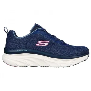 D'LUX WALKER-DAILY BEAUTY Ladies Lace-Up Trainers Navy/Grey/Pink