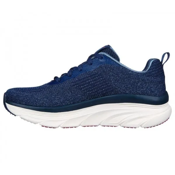 D'LUX WALKER-DAILY BEAUTY Ladies Lace-Up Trainers Navy/Grey/Pink