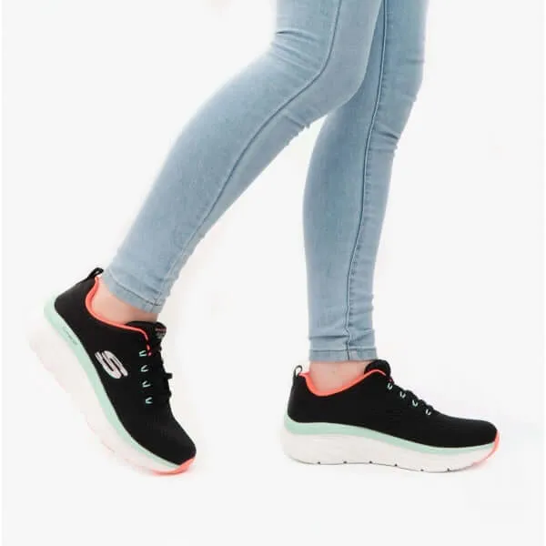 D'LUX WALKER-FRESH FINESSE Ladies Trainers Black/Mint