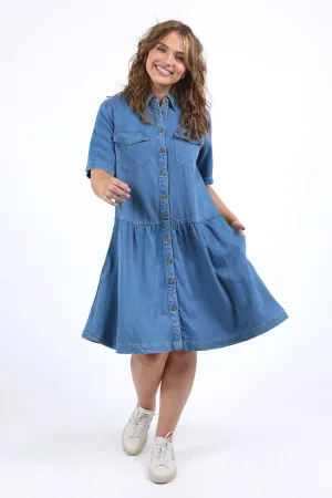 Elm Alba Denim Dress Mid Blue Wash