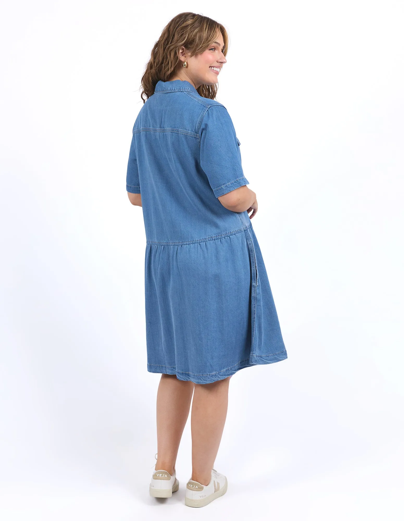 Elm Alba Denim Dress Mid Blue Wash