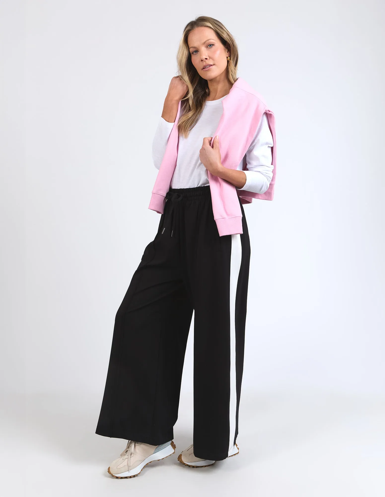 Elm Carmen Wide Leg Pant Black/Marshmallow