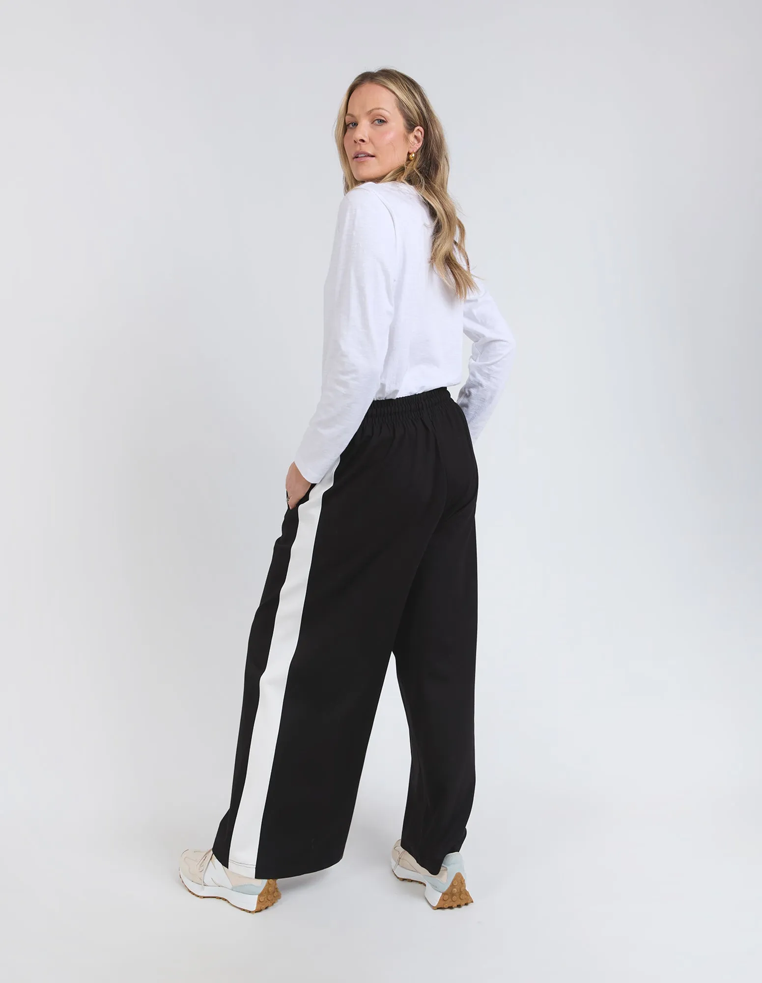 Elm Carmen Wide Leg Pant Black/Marshmallow