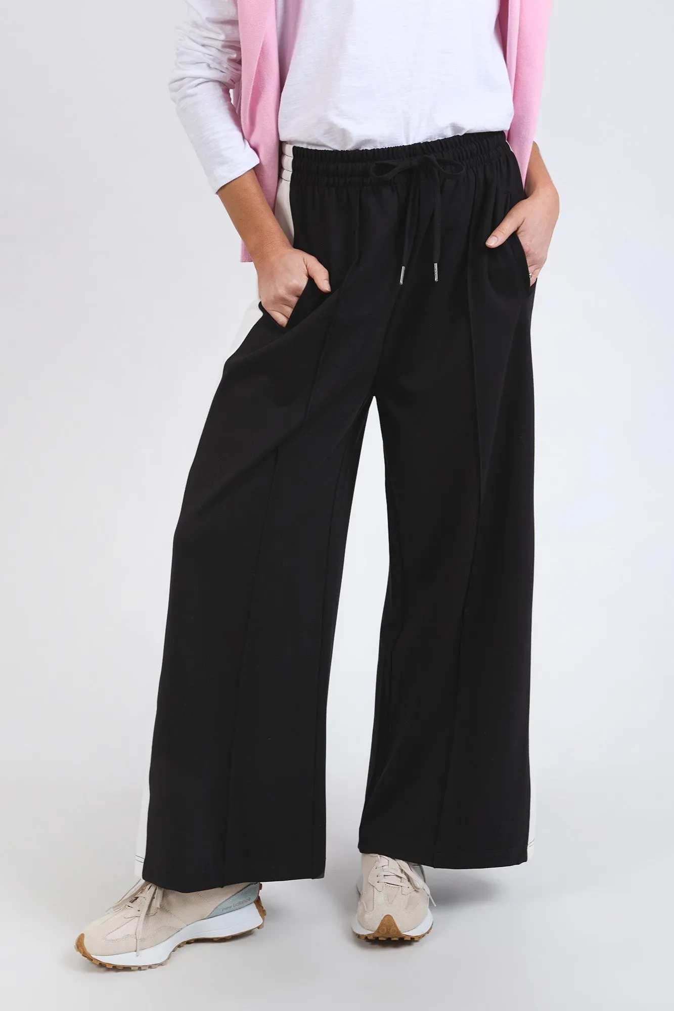 Elm Carmen Wide Leg Pant Black/Marshmallow