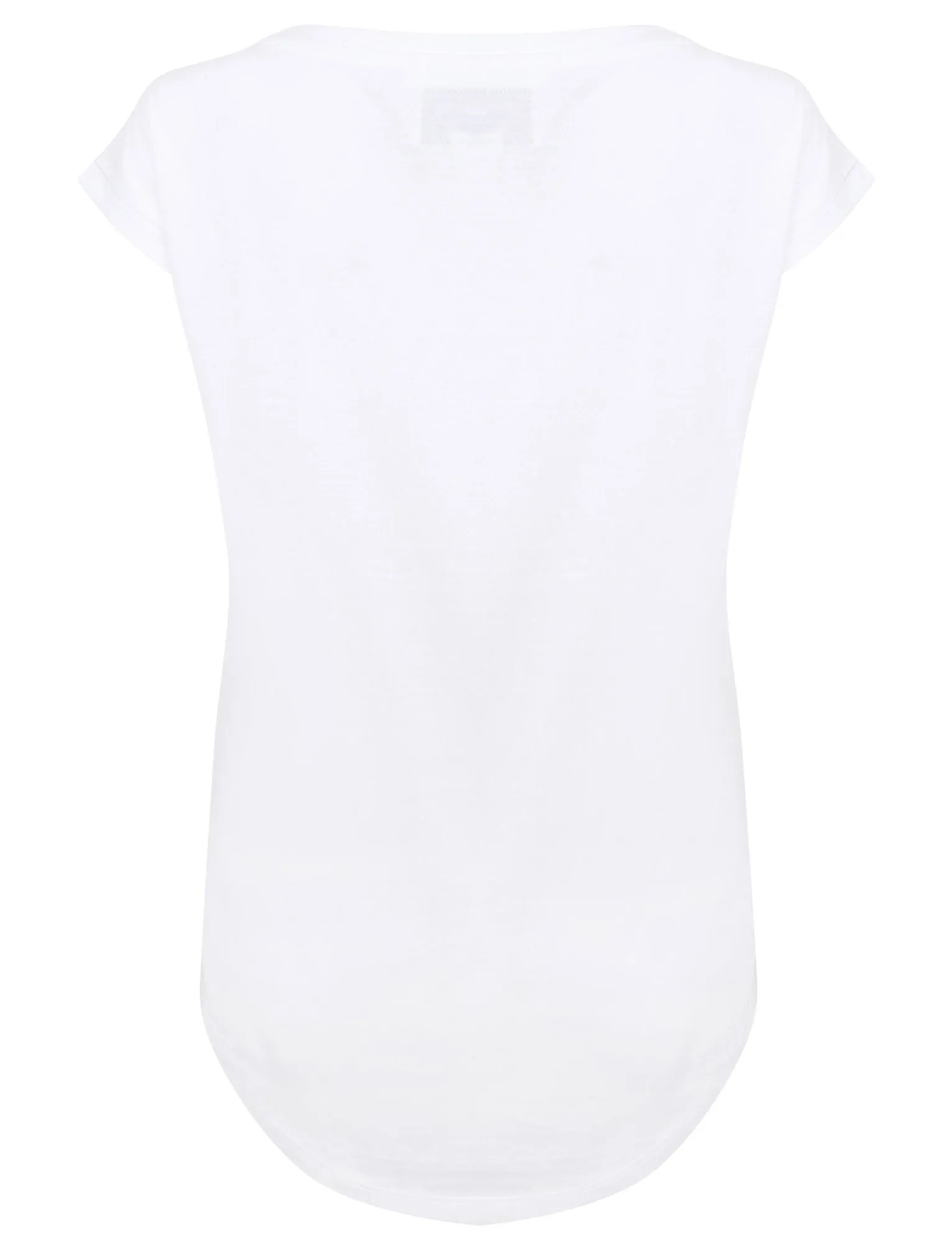 Emia Cotton T-Shirt with Turn-Up Sleeves In Optic White - Tokyo Laundry