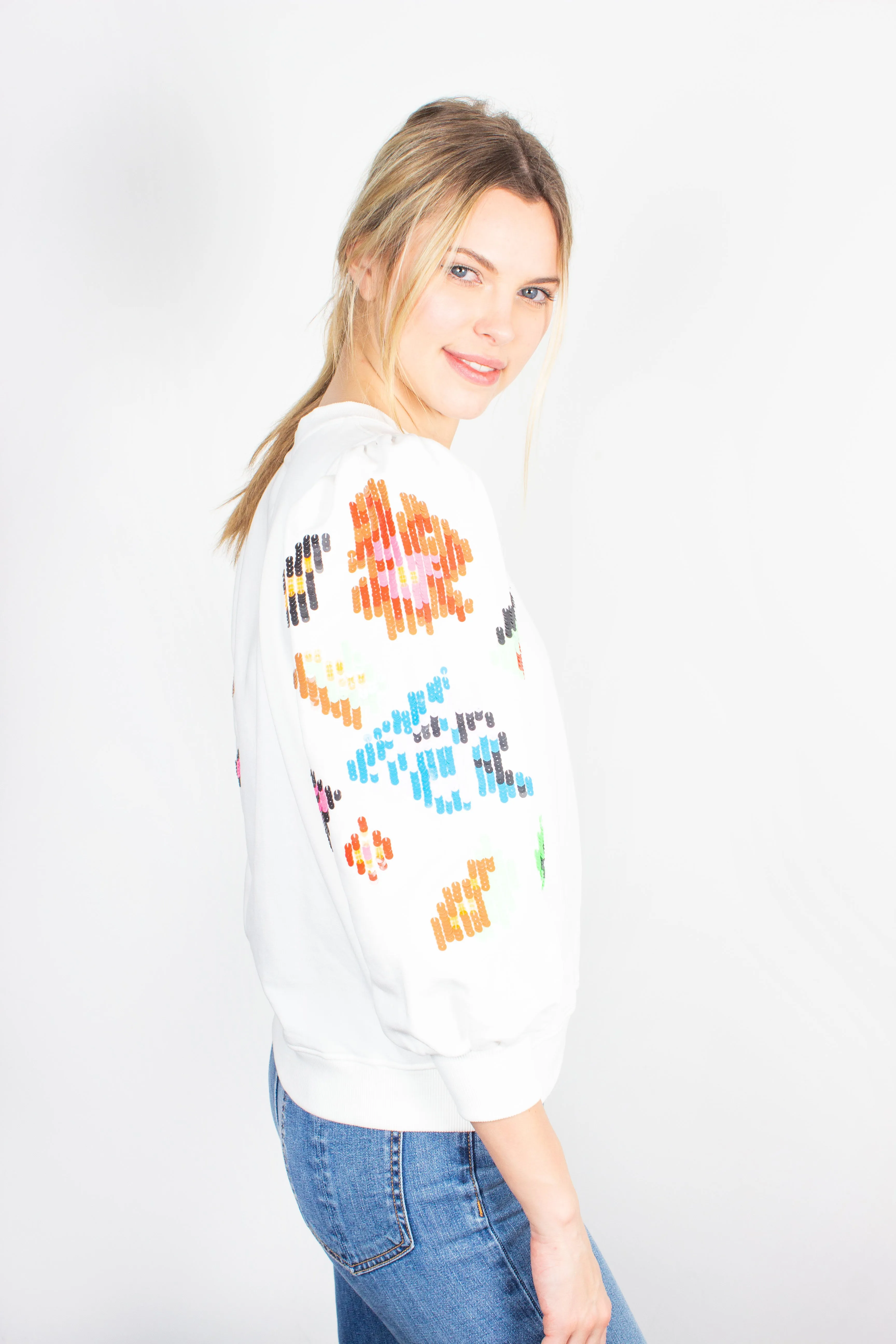 Essentiel Antwerp Bronx sequin cotton sweatshirt