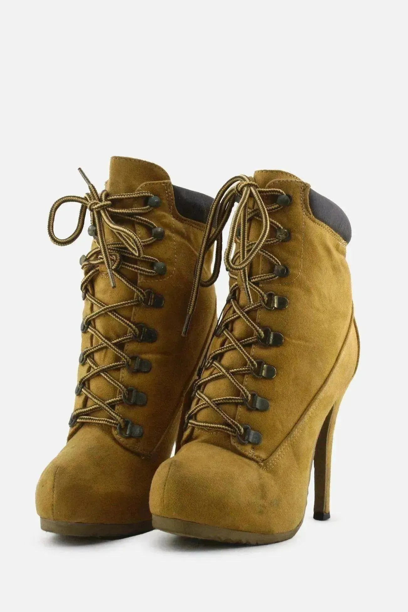 European Brand Laces Stilettos Ankle Boots | Suede