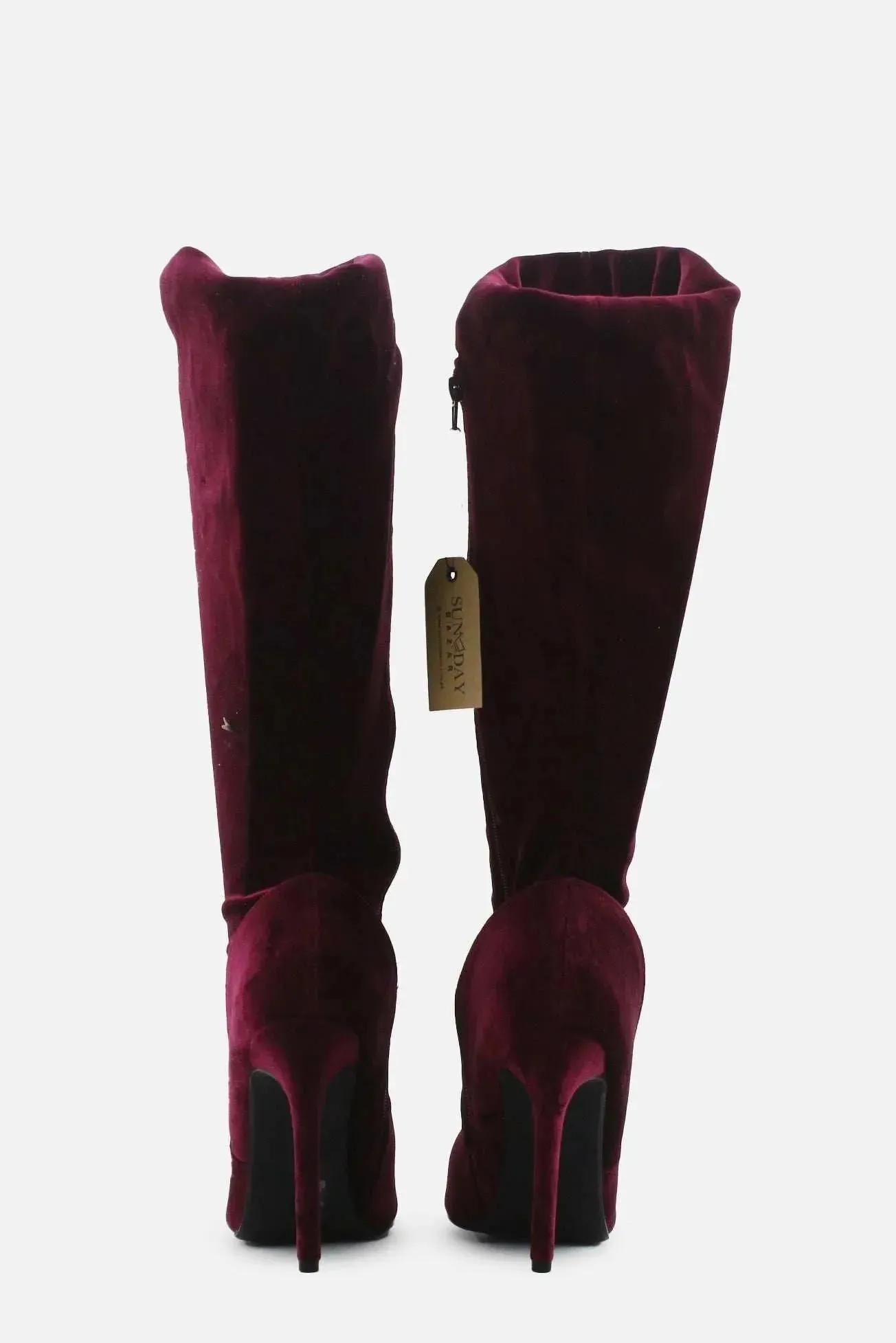 European Brand Zipper Stilettos Thigh High Boots | Suede