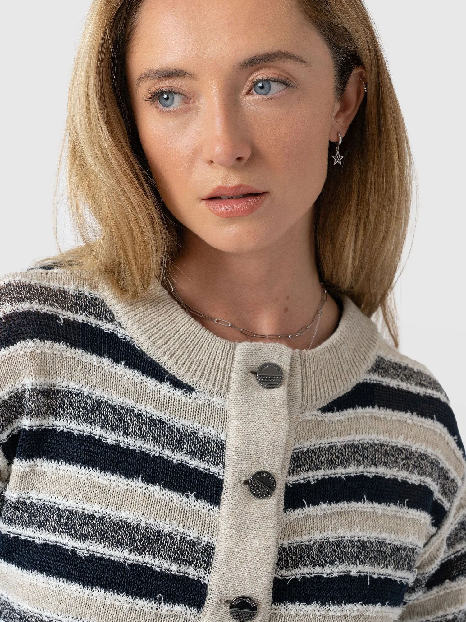 Fearne Knit Cardigan - Blue Stripe