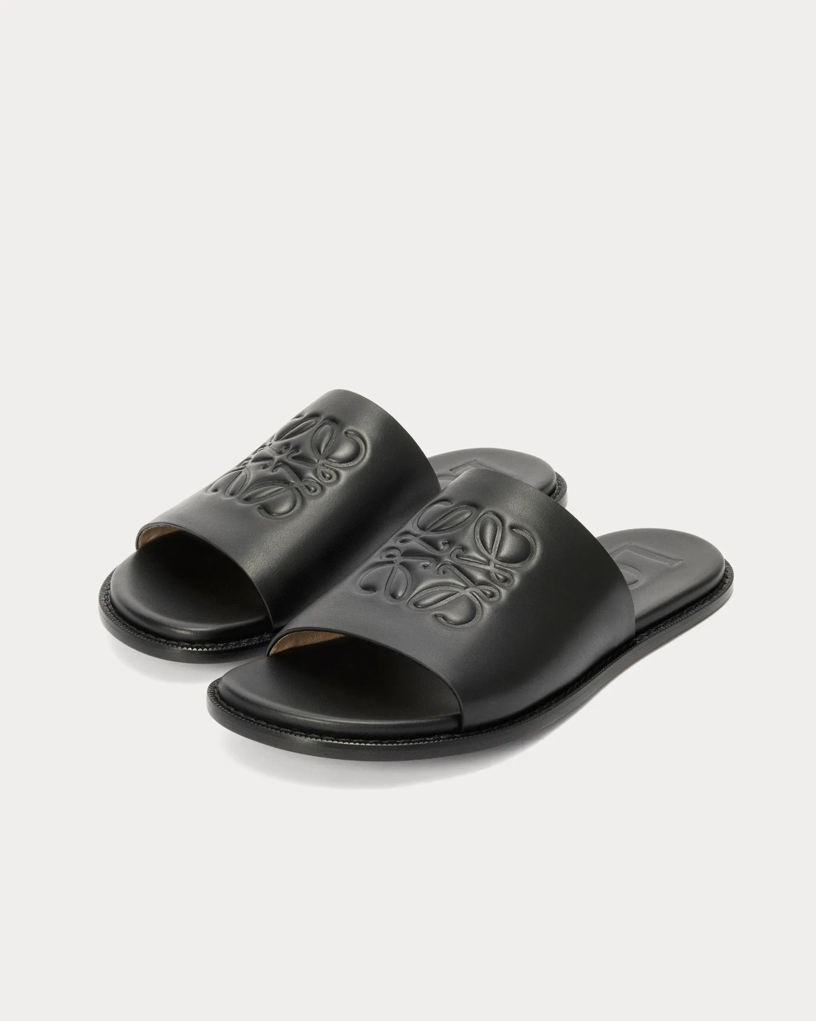 Flex Anagram Soft Calfskin Black Slides