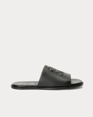 Flex Anagram Soft Calfskin Black Slides