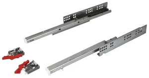 Hafele Soft Close Full Extension Drawer Slides with Front Fixing Clips - 75 lbs Load Capacity