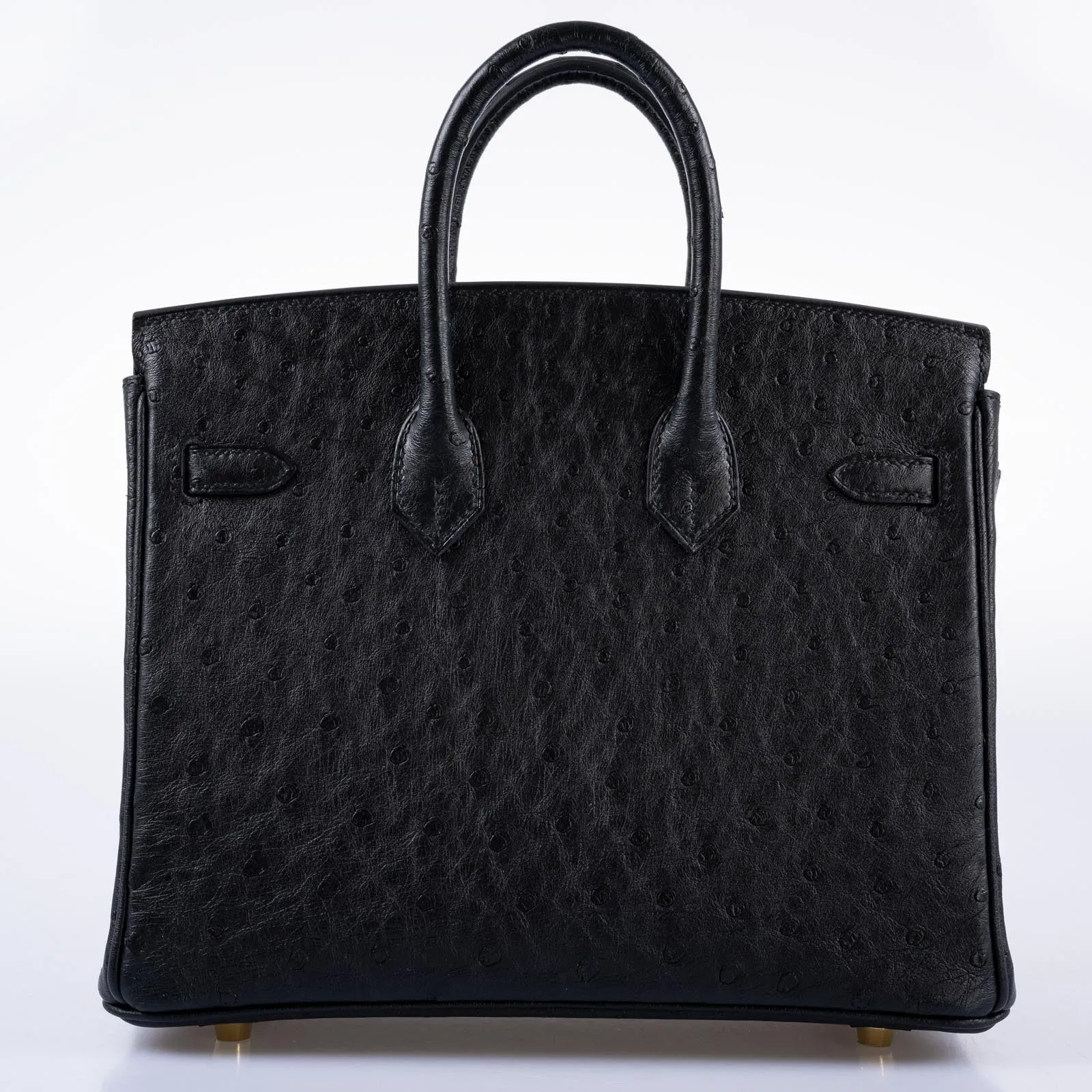 Hermès Birkin 25 Black Ostrich Gold Hardware