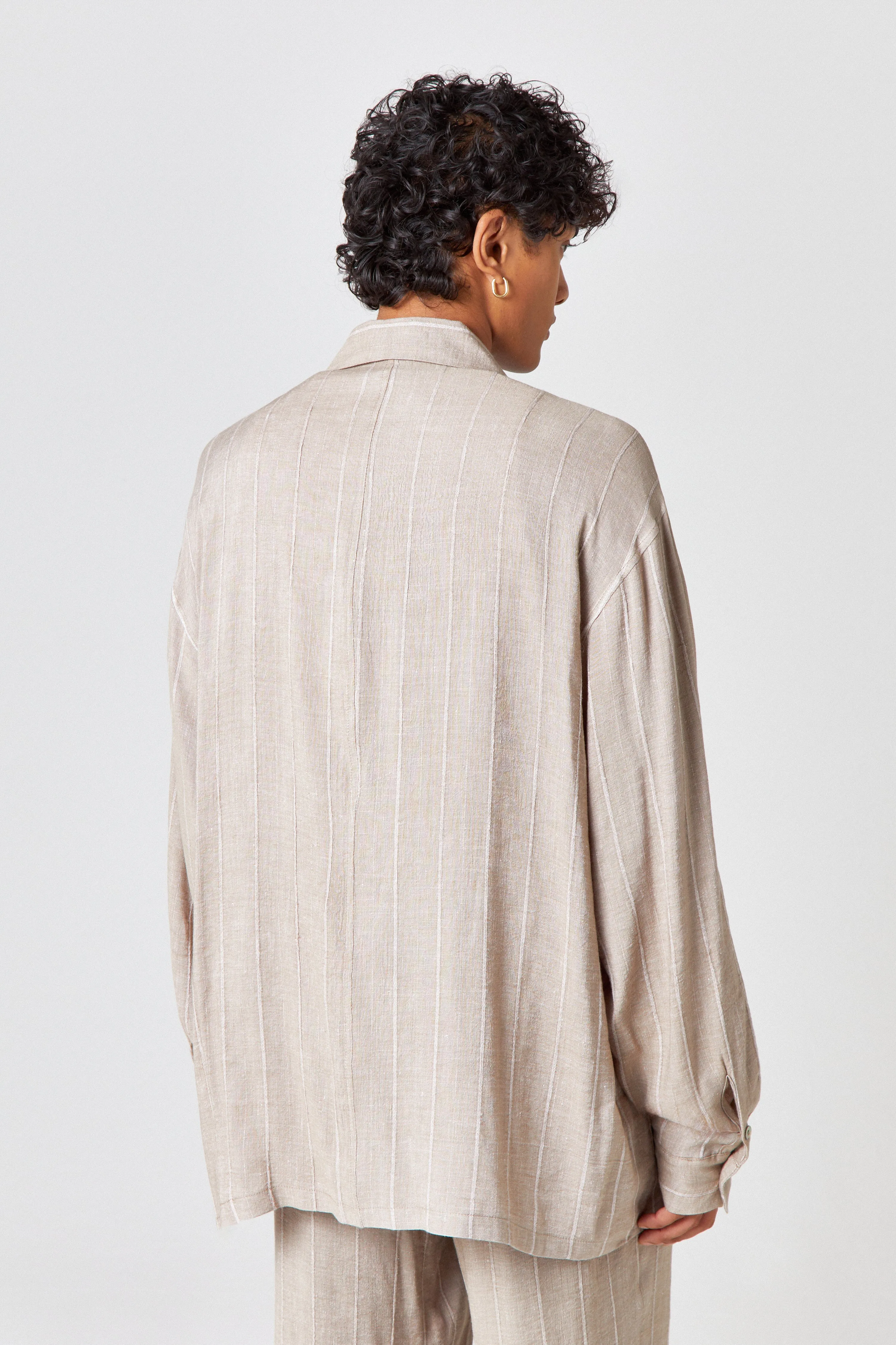 Homme Beige Linen Shirt