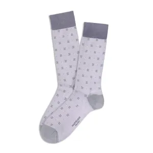 Ice Gray Fresh of Modal Tailor Flowers Mid-Calf Socks - Marcoliani