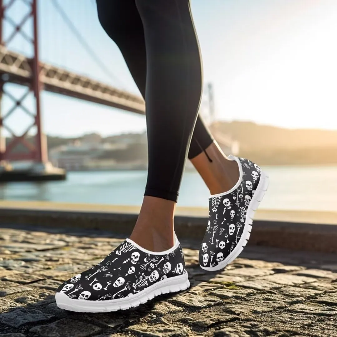 Jeiento Halloween Shoes for Women Running Shoes Mesh Workout Casual Shoes Party Shoes with Halloween Theme Print for Party Sneakers Holiday Shoes