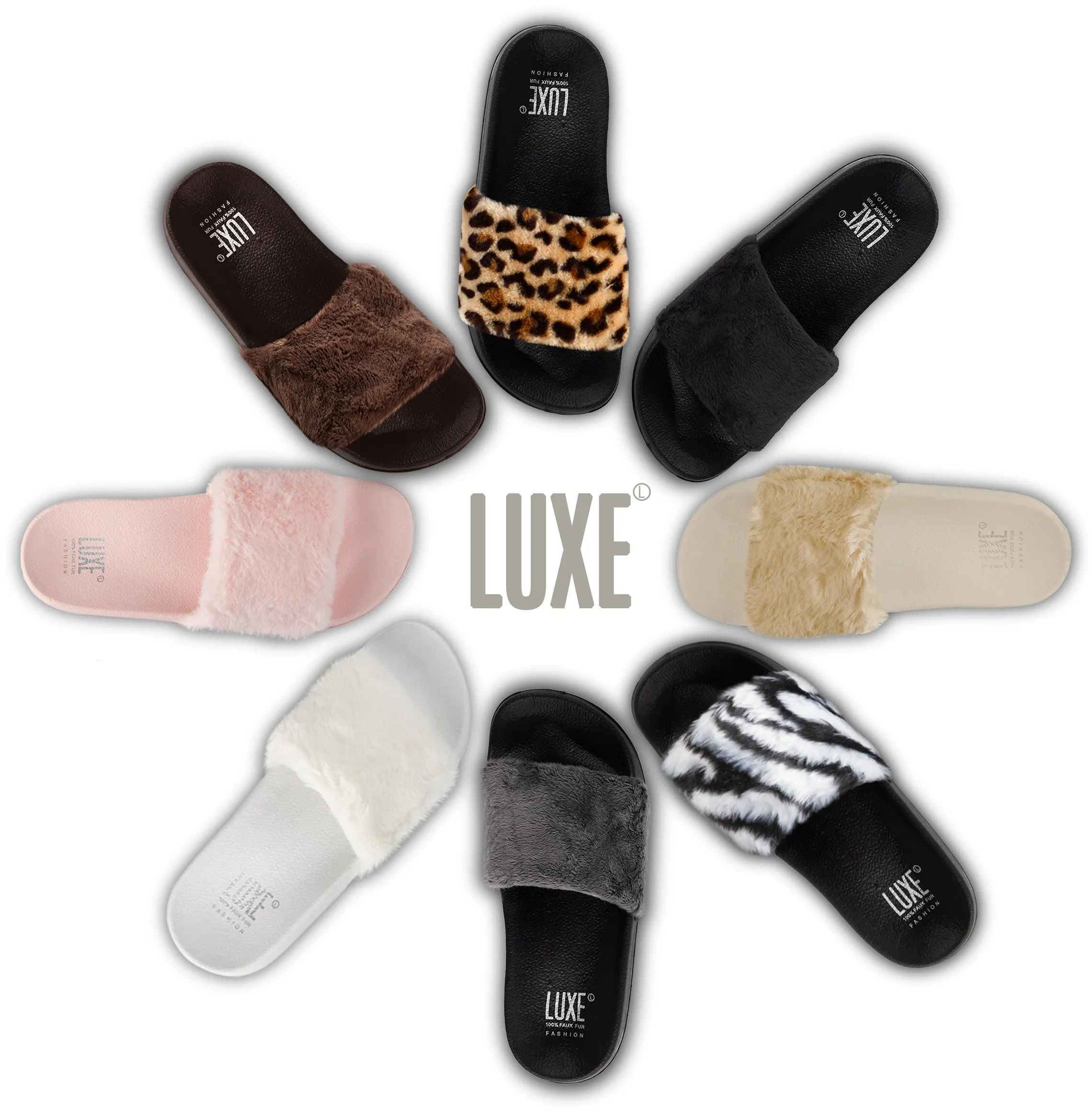 Luxe Faux Sheepskin Women Slides