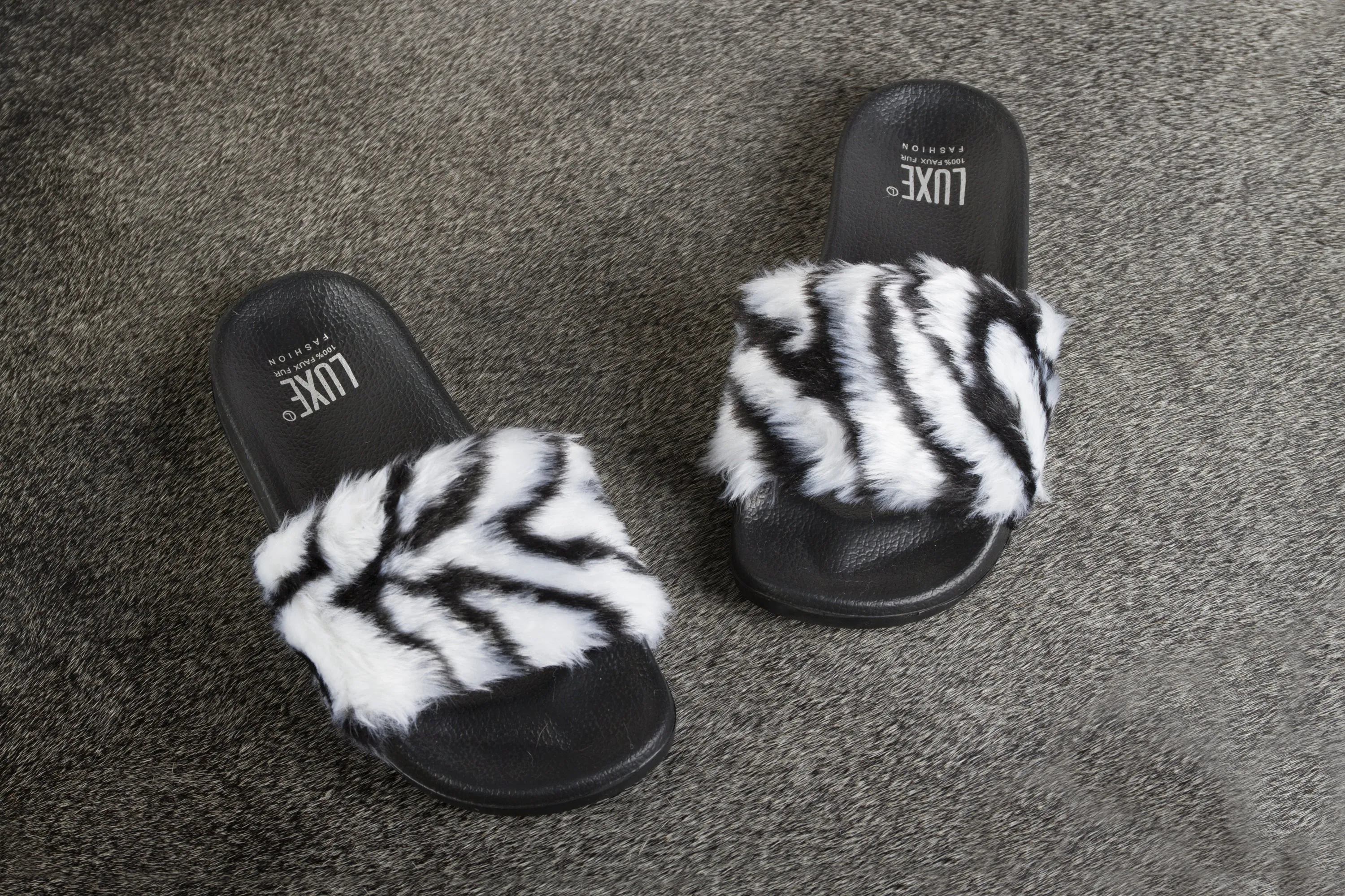 Luxe Faux Sheepskin Women Slides