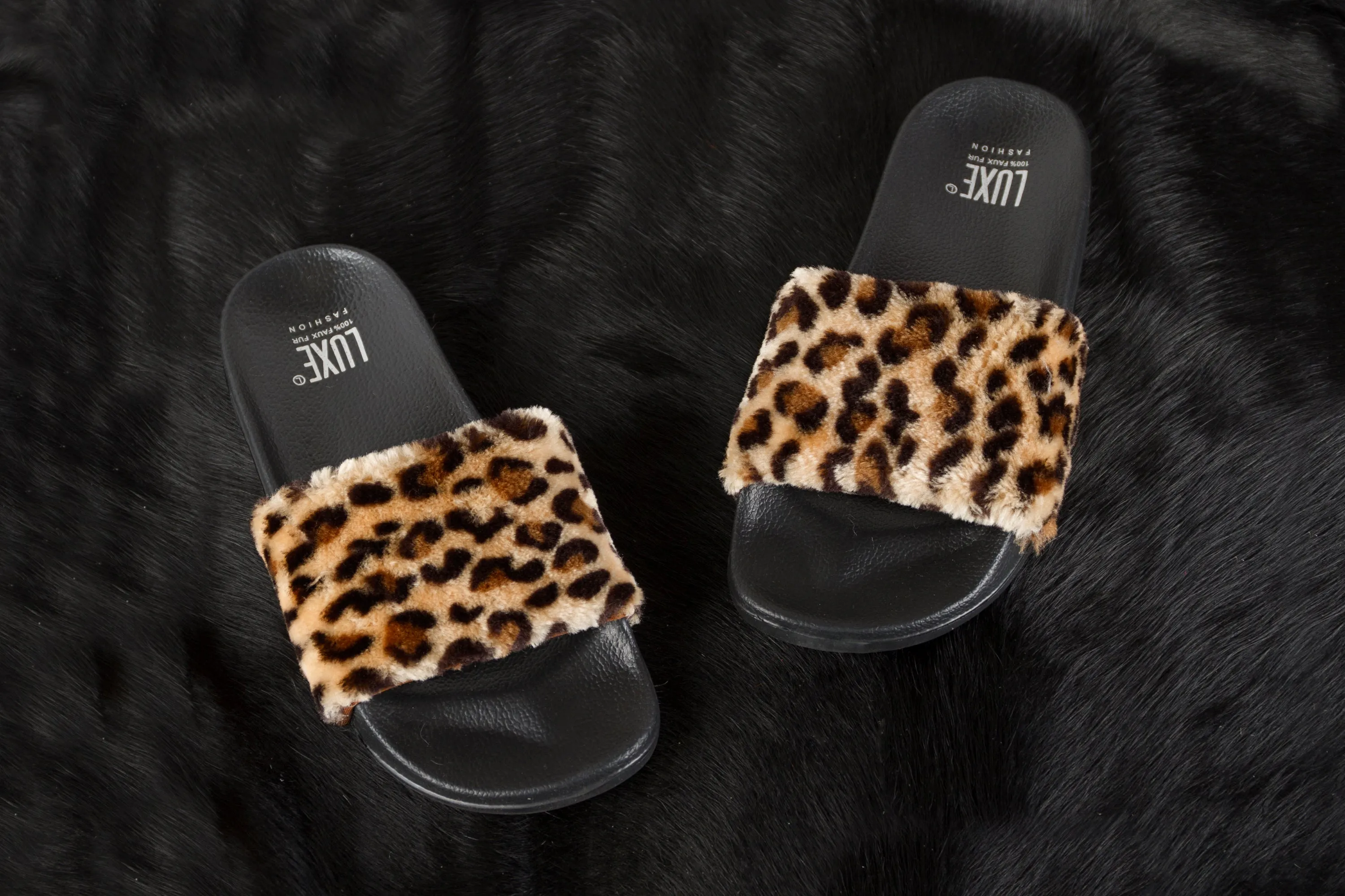 Luxe Faux Sheepskin Women Slides
