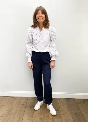 M Tama Printed Blouse in White