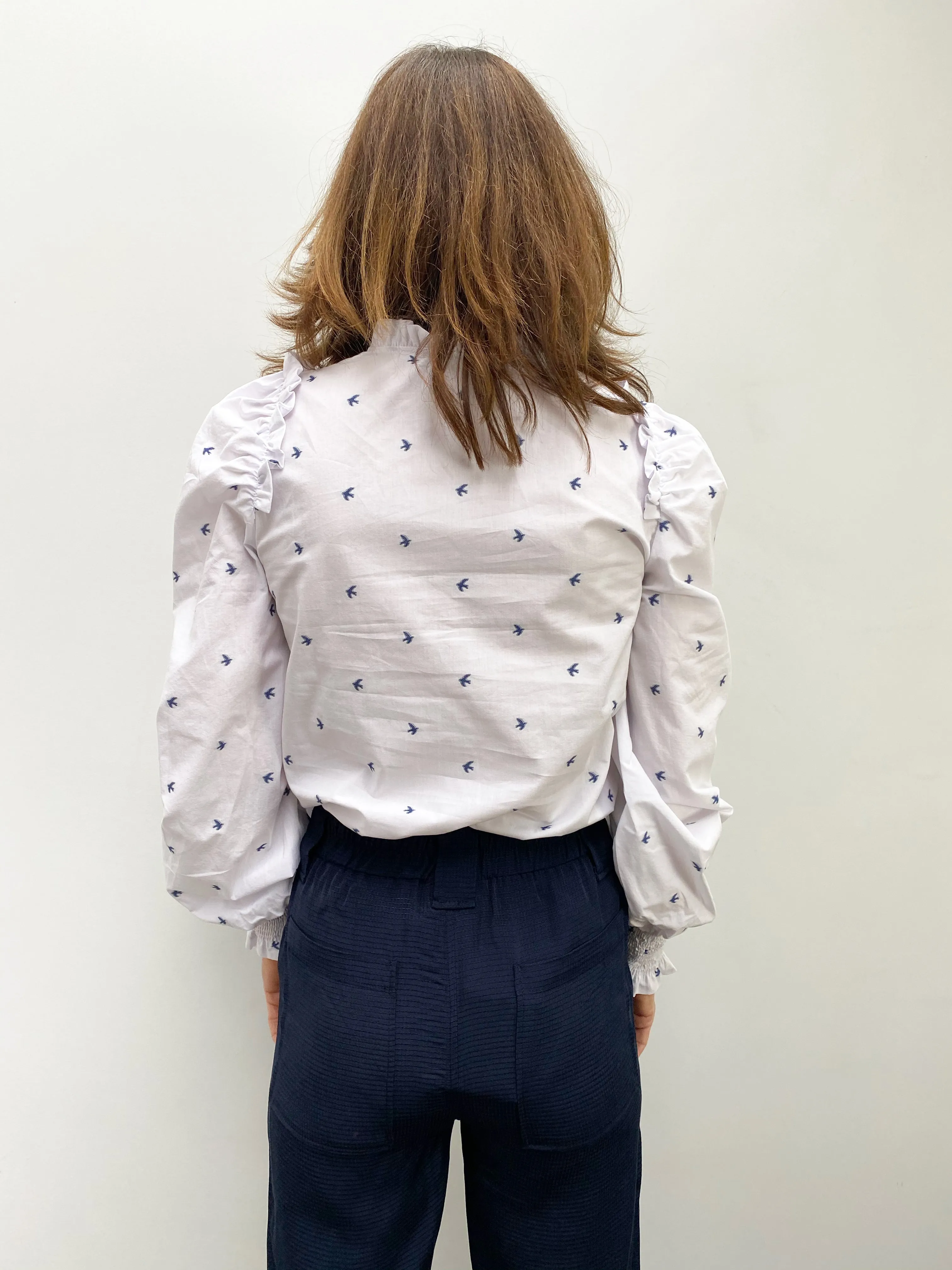 M Tama Printed Blouse in White