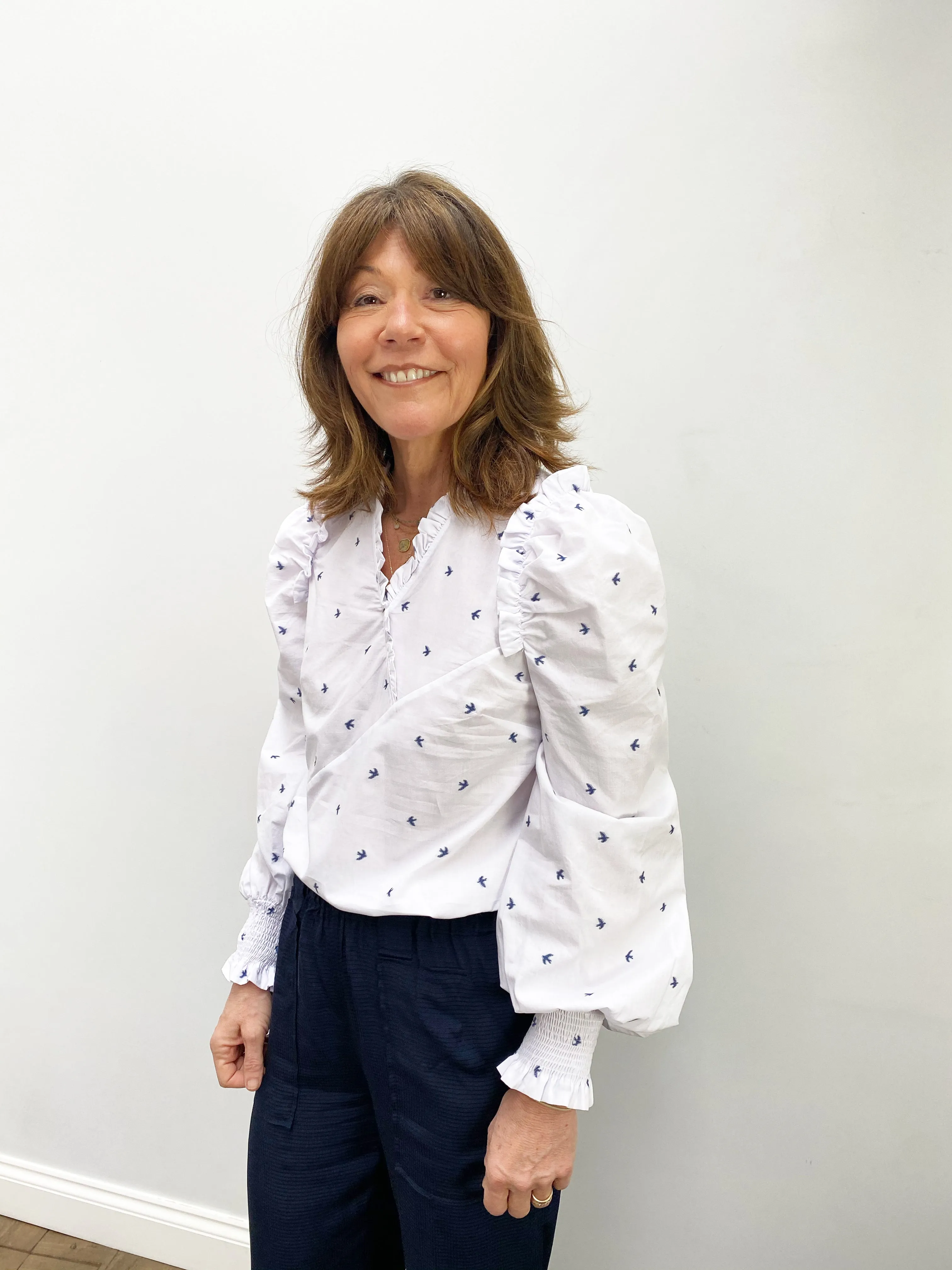 M Tama Printed Blouse in White