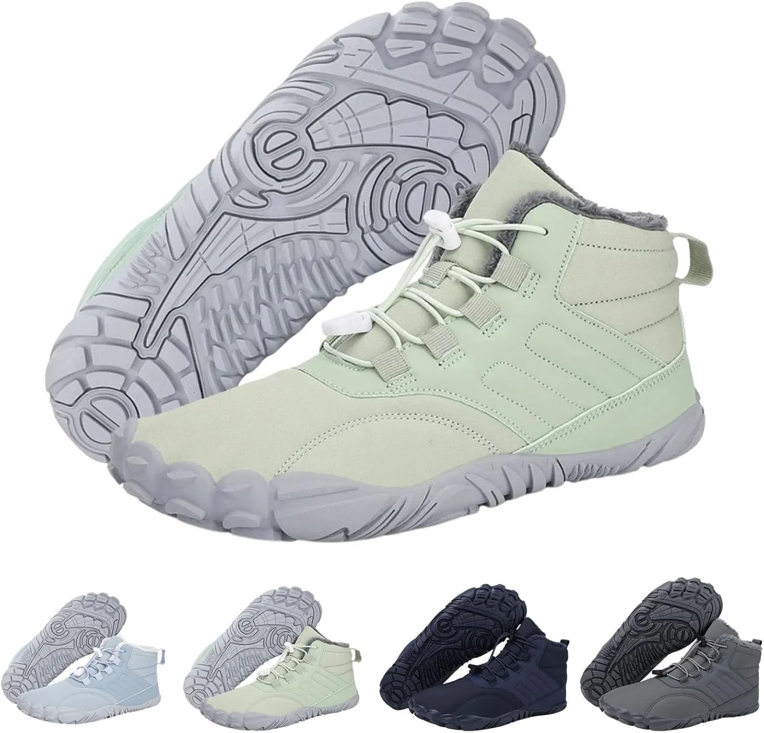 Non-Slip & Waterproof Winter Barefoot Shoes Unisex, Shoes Women Men for Outdoor Trail Running(Light Green,46)