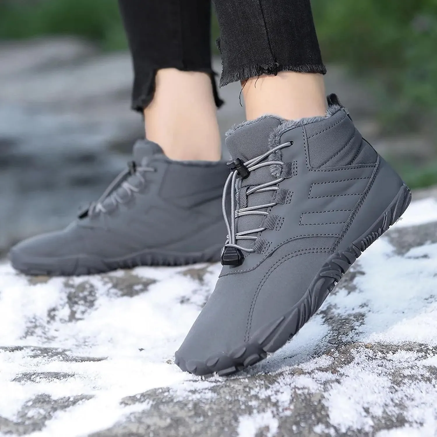 Non-Slip & Waterproof Winter Barefoot Shoes Unisex, Shoes Women Men for Outdoor Trail Running(Light Green,46)