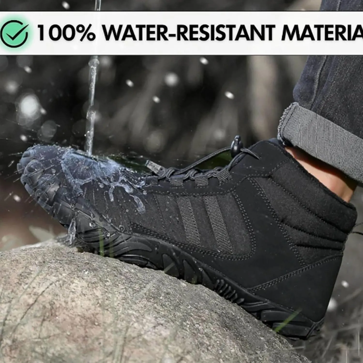 Non-Slip & Waterproof Winter Barefoot Shoes Unisex, Shoes Women Men for Outdoor Trail Running(Light Green,46)