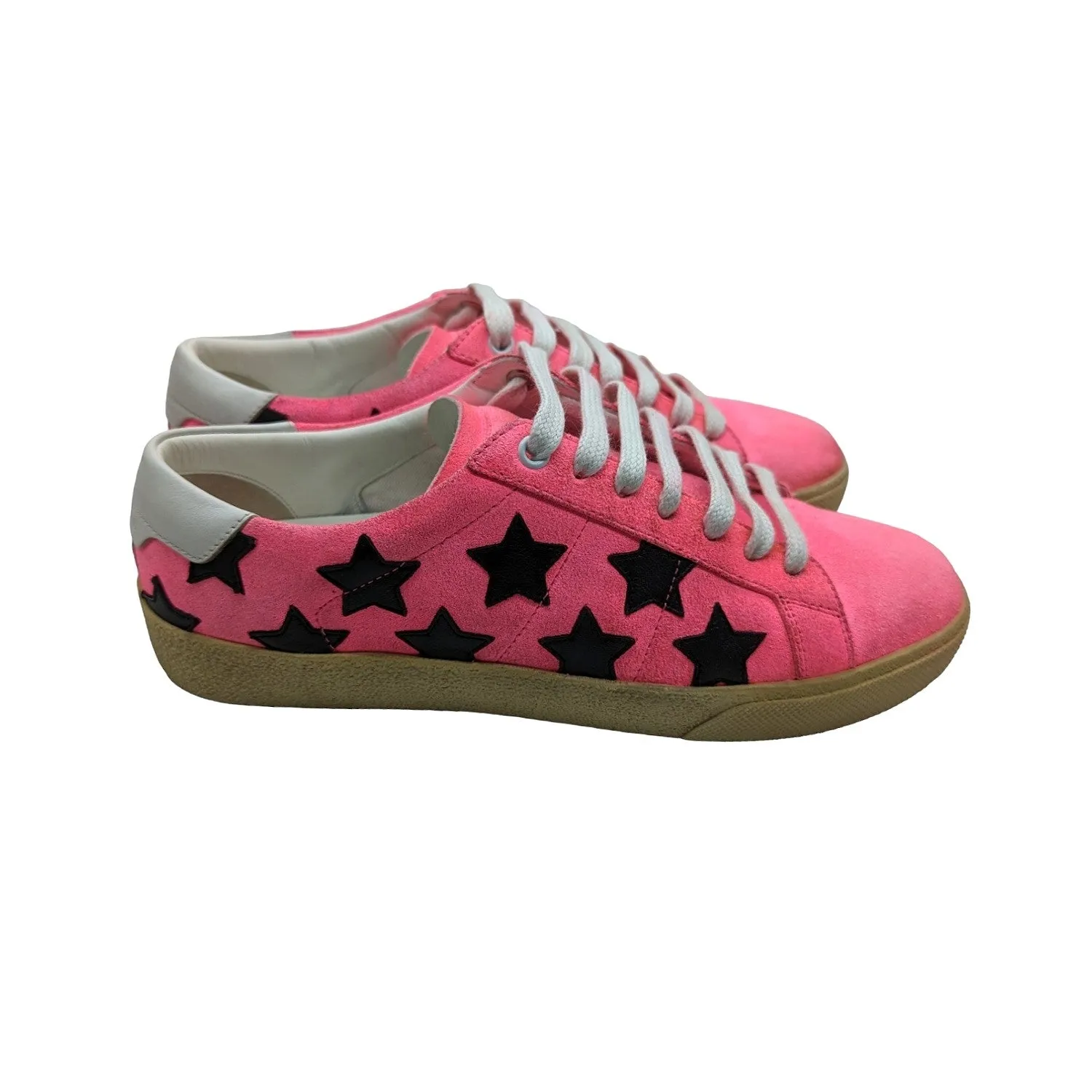 Saint Laurent Ladies Star Court Low Top Sneakers 38