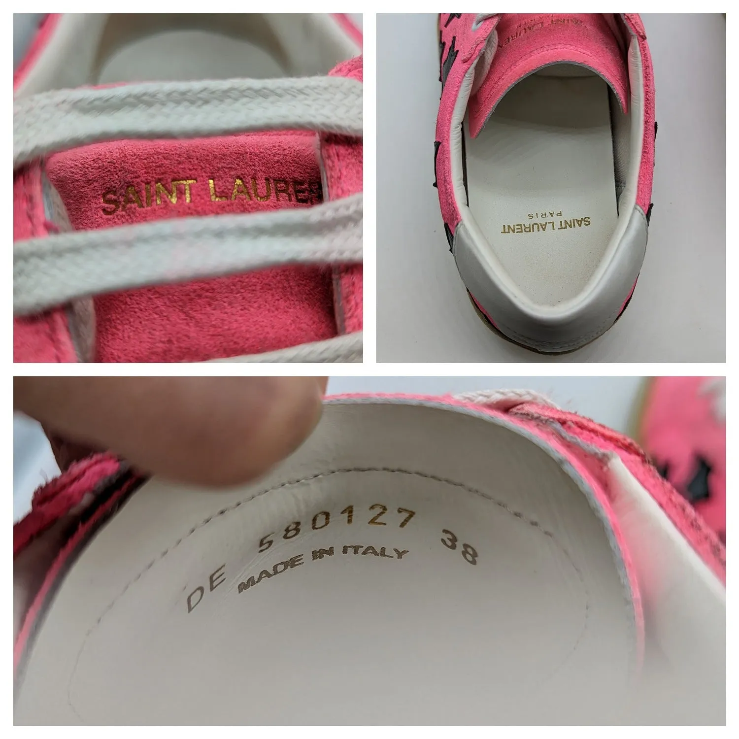 Saint Laurent Ladies Star Court Low Top Sneakers 38